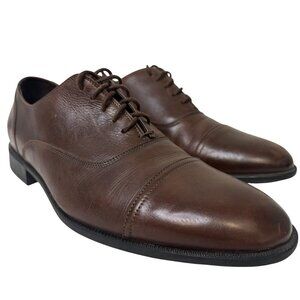 Bruno Magli Mens Sergio Oxford Dark Brown Leather Lace Up Rubber Sole Size 11.5